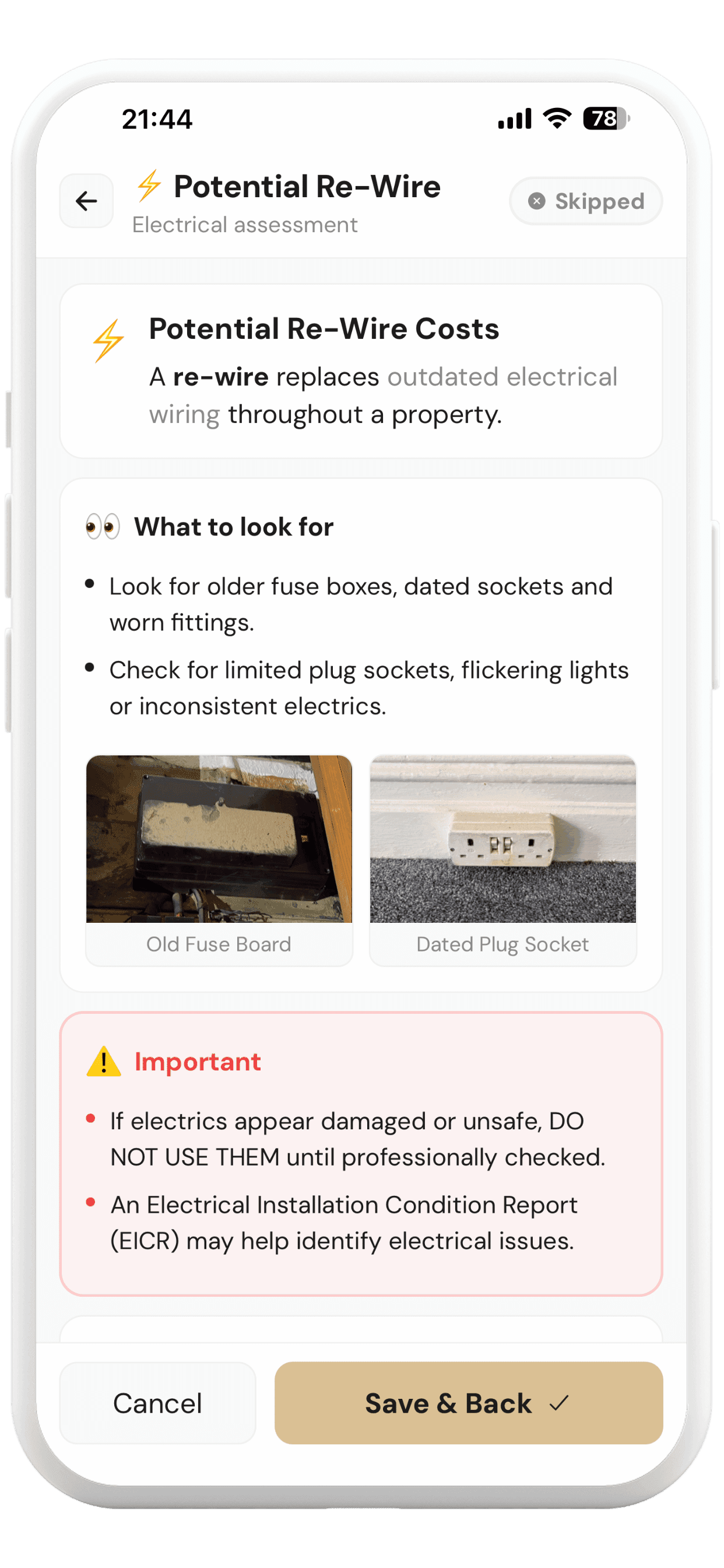 HouseGrader app in use
