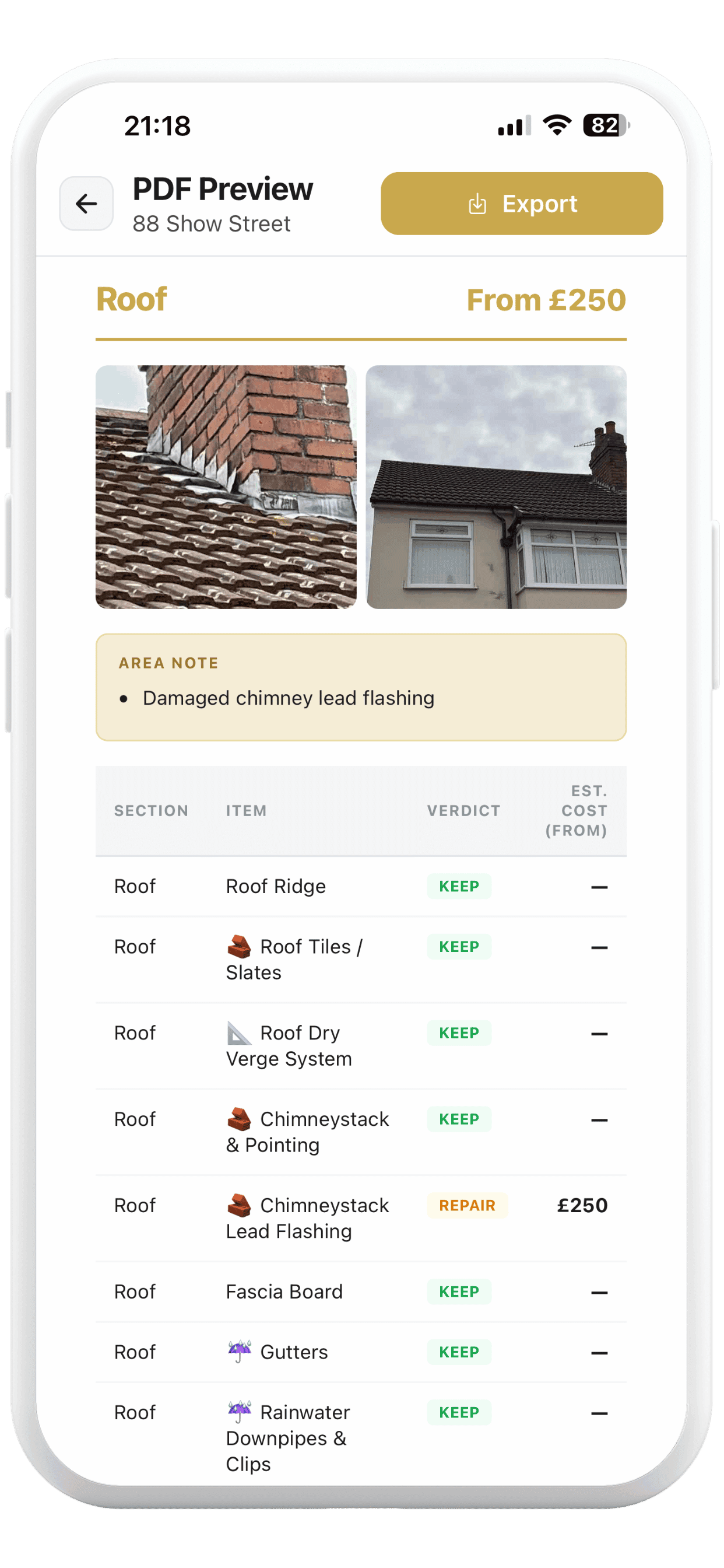 HouseGrader app screenshot